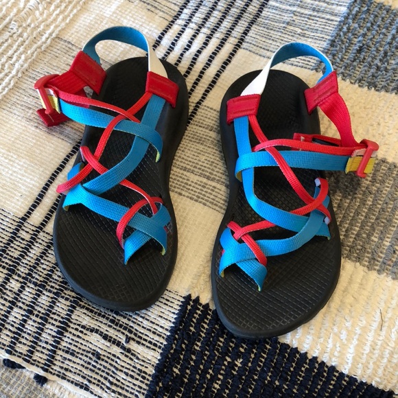 Chaco Shoes - Chaco Womens sandals Sz 8 z cloud x2 remix Blue Red Patriotic July 4 White Flag
